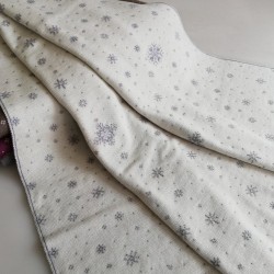 Мериносово одеало Lambinoo в бяло и сиво - двулицево