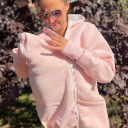 Памучен суитшърт за бебеносене Simply - Candy Pink