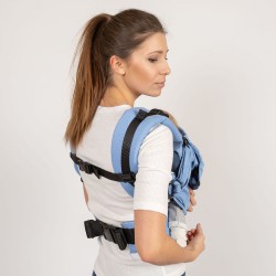 Ергономична раница Emeibaby Full Light Blue - размер бебе (хибридна)