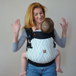 Ергономична раница регулируема Nashsling Combi - Rhombs mint (памук)