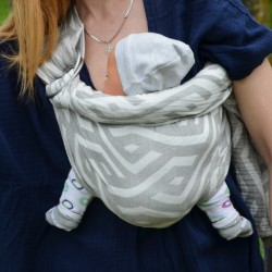 Муселинов слинг с халки (ринг слинг) Nashsling - Rhombs grey (100% памук)