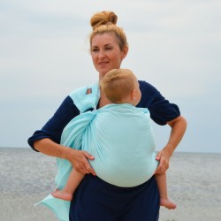 Муселинов слинг с халки (ринг слинг) Nashsling - Soft Mint (100% памук)